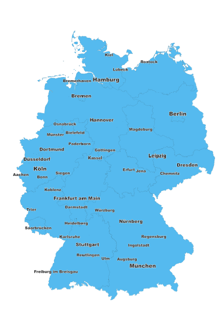 Verteilgebiete in Deutschland